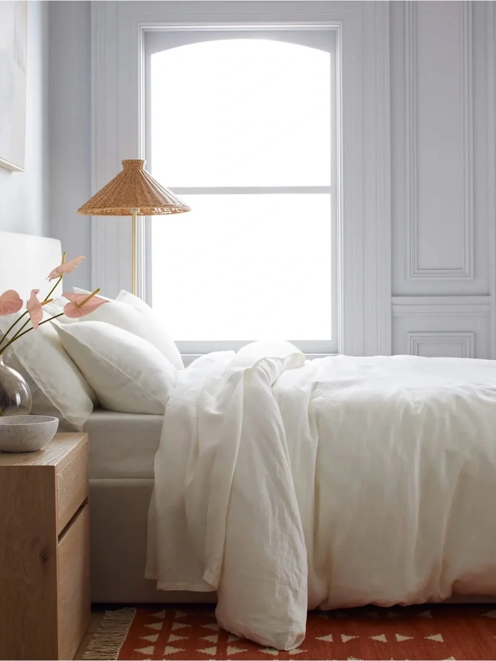 NWOT European Linen Duvet Set - Ivory King/CalKing - Retail $214